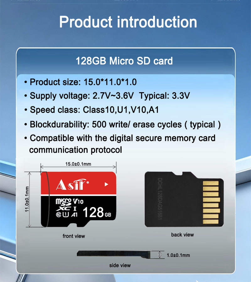 128GB U1 Micro SDXC card technical detail 1