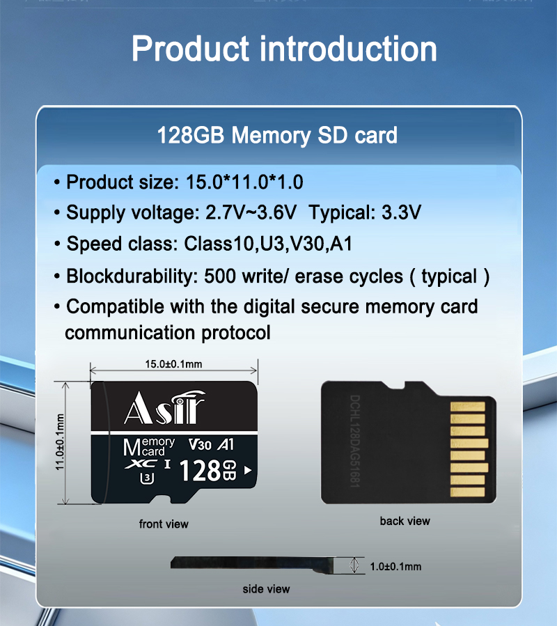 128GB U3 Memory SDXC card technical detail 1