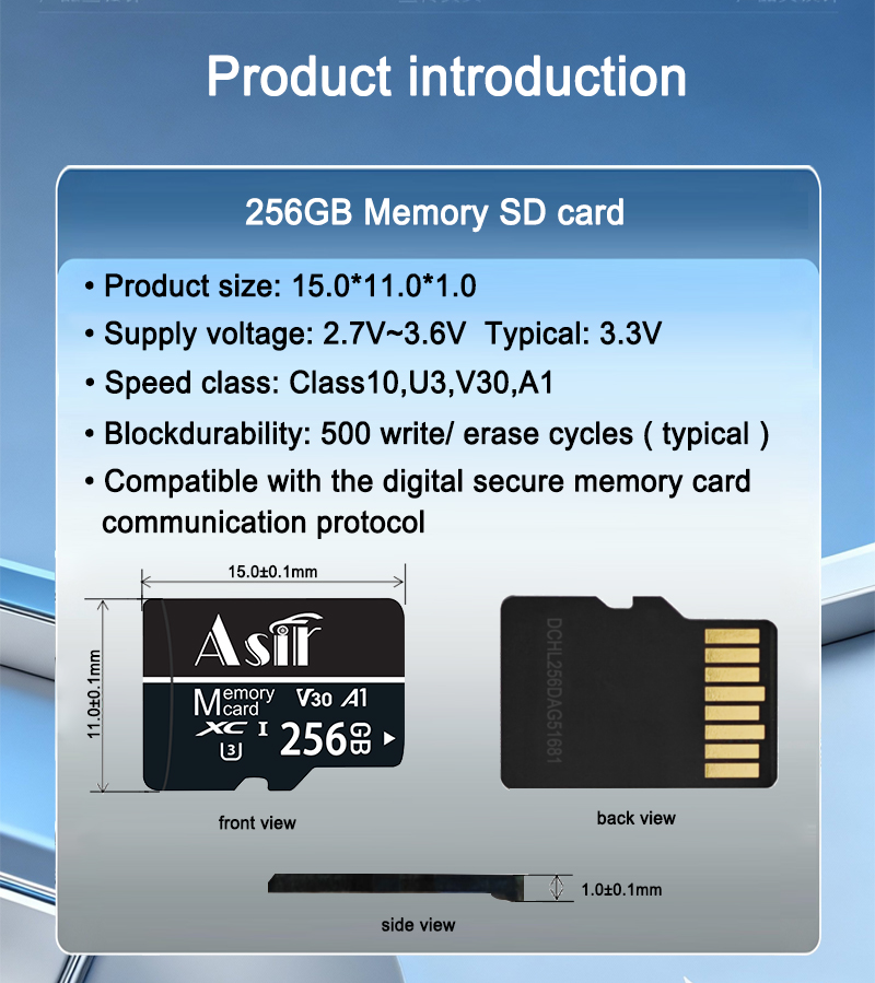 256GB U3 Memory SDXC card technical detail 1