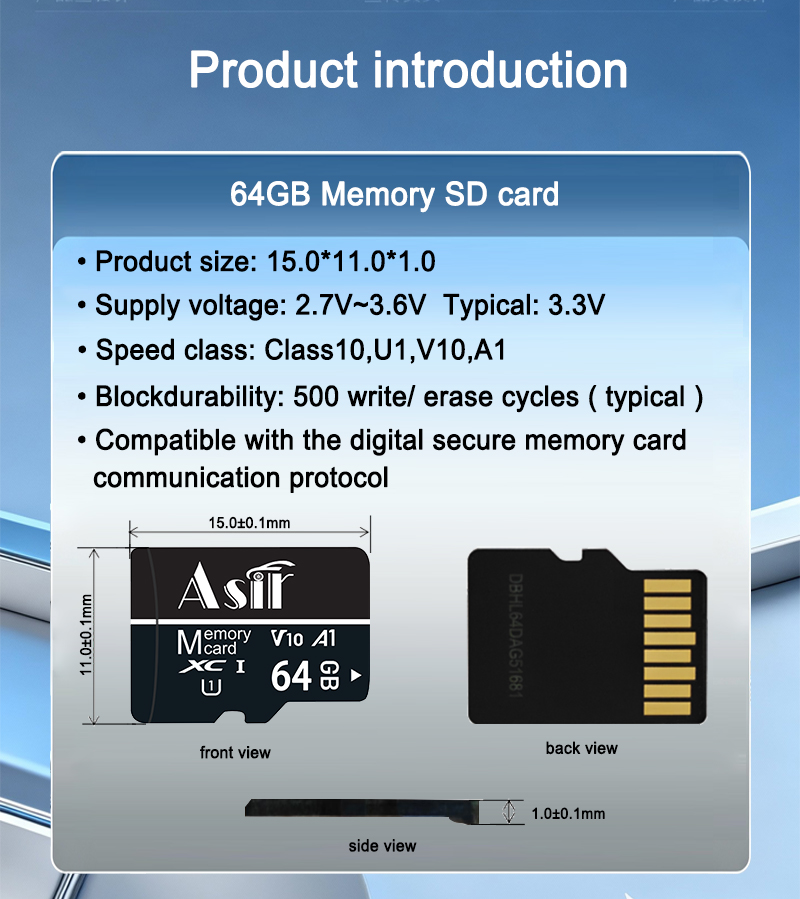 64GB U1 Memory SDXC card technical detail 1